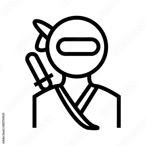 man with ninja shirt and sword