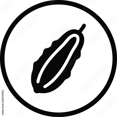 Illustrator Simple cucumber vector icon in a circle Silhouette vector