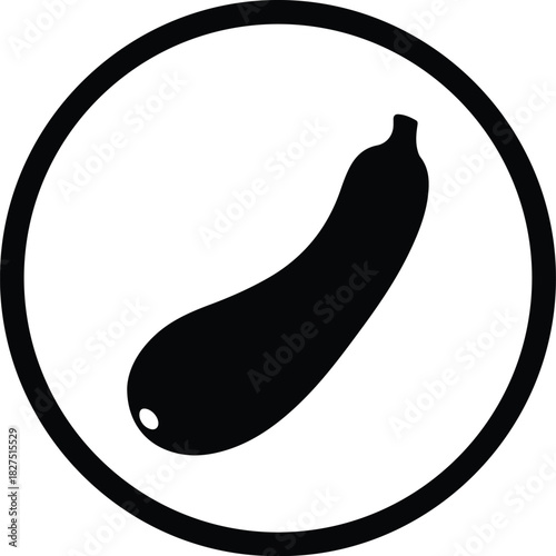 Illustrator Zucchini icon organic fresh vegetable healthy food Silhouette vector