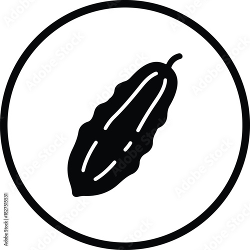 Illustrator Zucchini icon in a circle fresh vegetable Silhouette vector