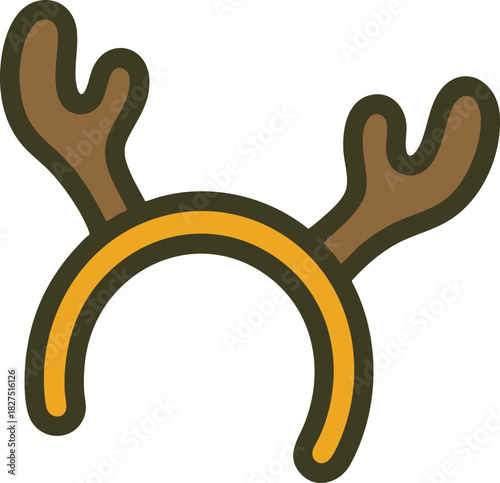 Cute reindeer headband icon for fun holiday accessories