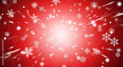 Wallpaper Mural Abstract red background with falling snowflakes and light effects Torontodigital.ca