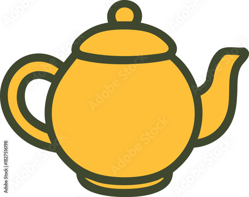 Cozy winter teapot illustration for warm holiday beverage themes