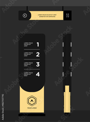 Exterior and interior signage template set corporate identity information