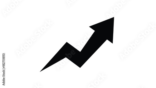 Black zigzag arrow pointing upwards silhouette