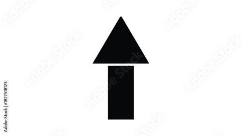 Simple black arrow pointing upwards silhouette