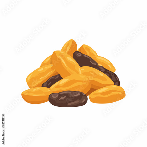 Raisin dried fruit isolated on white background.