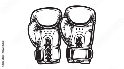 Pair of boxing gloves vintage vector illustration for sports equipment design isolated on white background