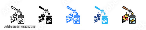 Local Honey Icon Set Multiple Style Collection