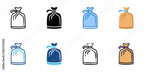 Sandbag icon set multiple style vector collection
