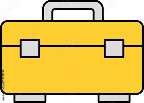 Flat Color Toolbox Icon Illustration With Handle For Storage And Work