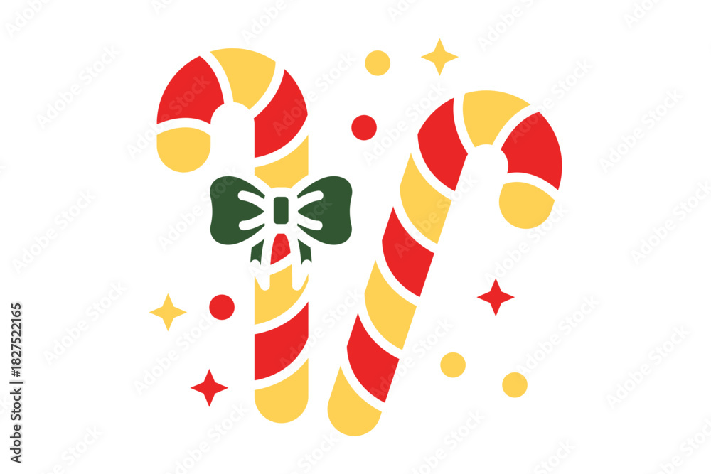 Fototapeta premium Candy cane icon. solid icon style. icon related to christmas. christmas elements vector illustration