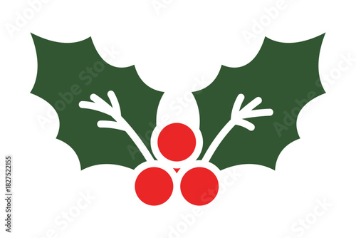 Mistletoe icon. solid icon style. icon related to christmas. christmas elements vector illustration