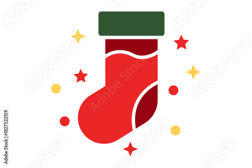 Stocking icon. solid icon style. icon related to christmas. christmas elements vector illustration