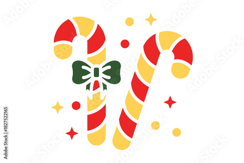 Candy cane icon. solid icon style. icon related to christmas. christmas elements vector illustration