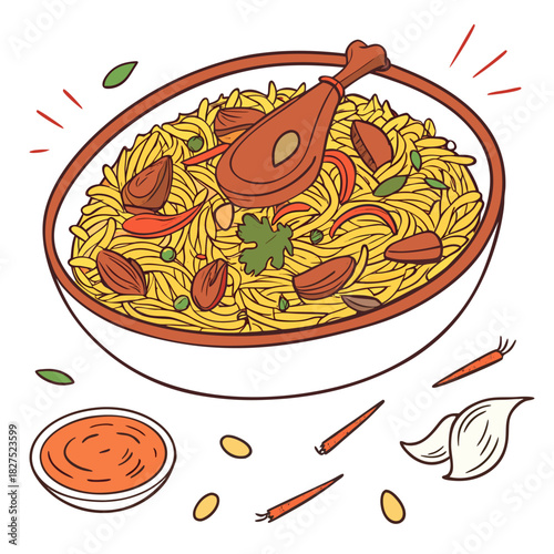 vector illustration of a pizza with vegetables