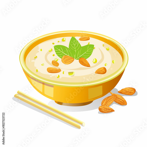 Sheer khurma indian Sweet Dish Food Vector