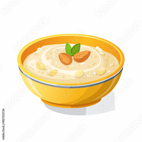 Sheer khurma indian Sweet Dish Food Vector