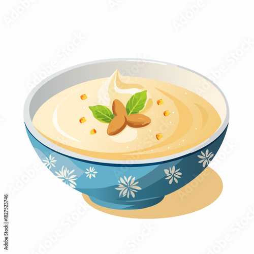 Sheer khurma indian Sweet Dish Food Vector