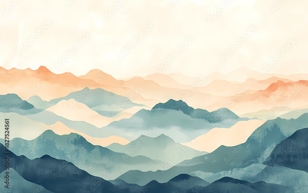 Obraz premium Abstract Mountain Landscape Painting