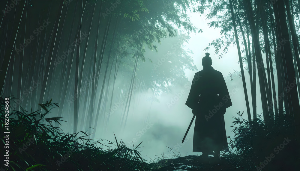 Fototapeta premium 侍のシルエット