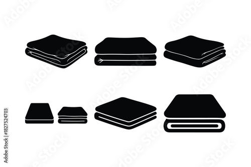 Blanket Solid Silhouette Vector Set