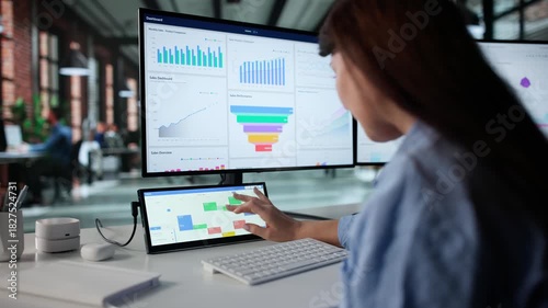 Data Analyst Checking Busy Schedule With Online Meetings And Appointments