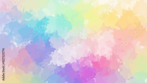 A soft pastel rainbow watercolor background with abstract brushstrokes and blended colors.