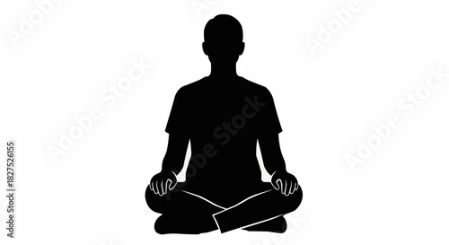 Silhouette of a person meditating in a lotus position.