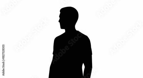 Silhouette of a man looking to the side with a neutral expression.