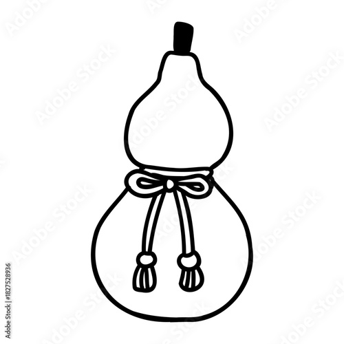 縁起物　ひょうたん　線画
