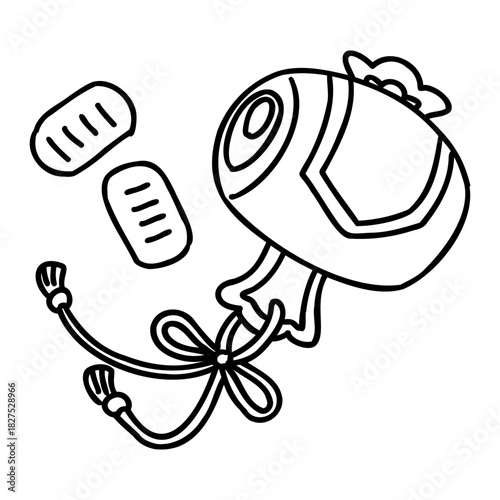 縁起物　打ち出の小槌　線画