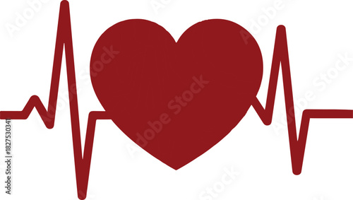 Red Heartbeat Line Graphic Isolated On White cardiogram pulse vector illustration EPS file download.
