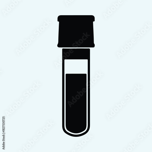 Illustration blood test tube sample medical analysis silhouette vector
