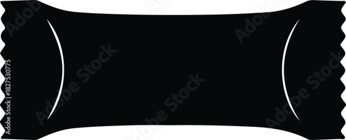 Illustration Candy wrapper black minimalistic snack package silhouette vector