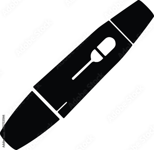 Illustration electronic cigarette or vape pen black silhouette vector