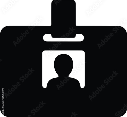 Illustration employee id card identification silhouette vector