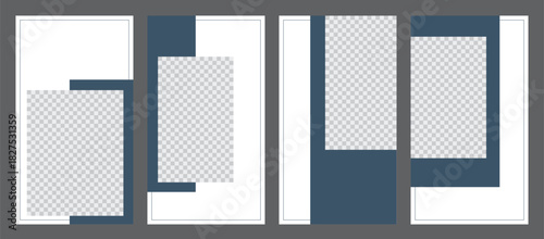 Minimalist social media stories template. Layout design for social media post, ads, and promotional banners. Vector illustration