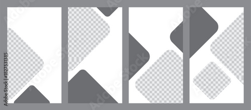 Minimalist social media stories template. Layout design for social media post, ads, and promotional banners. Vector illustration