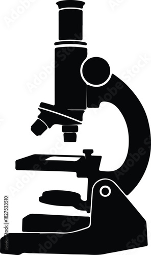 Illustration of a microscope tool laboratory science silhouette vector