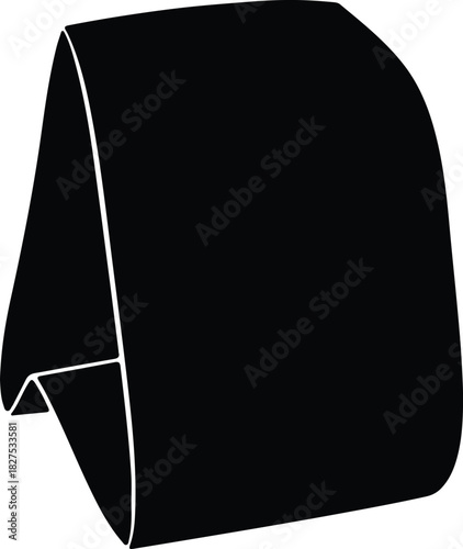 Illustration of a tent card holder display stand silhouette vector