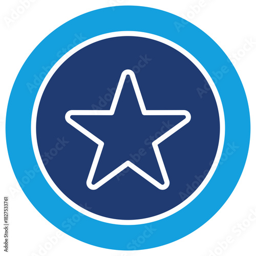 Star Flat Blue Icon