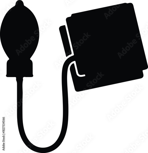 Illustration sphygmomanometer medical equipment blood pressure monitor silhouette vector