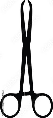 Illustration Surgical instrument forcep black medical equipment silhouette vector