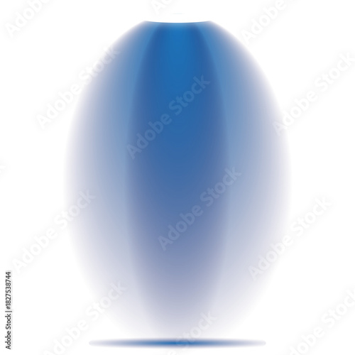 Abstract blue glowing elongated oval shape with subtle reflection