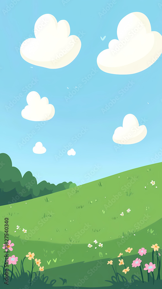 Fototapeta premium Beautiful Springtime Meadow Landscape