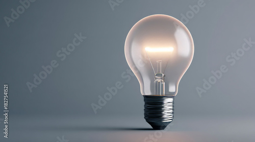 Lightbulb Ideas. Orange lightbulb on a dark background. Generative AI image