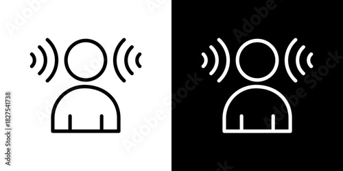 Listening Icon Vector Illustration. Fresh Line Design Built For Creative Flexibility In Light And Dark Versions. 