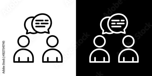 Conversation Icon Vector Illustration. Fresh Line Design Built For Creative Flexibility In Light And Dark Versions. 