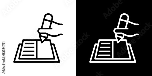 Writing Icon Vector Illustration. Fresh Line Design Built For Creative Flexibility In Light And Dark Versions. 